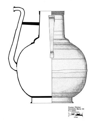 Artifact Drawing - Pewter Pitcher