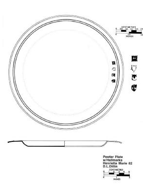 Artifact Drawing - Pewter Plate